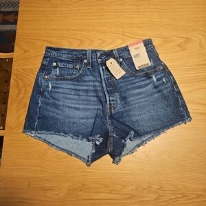 Women's Levi's 501 Buttonfly Shorts High Rise Fitted Through the Hip Size 30
